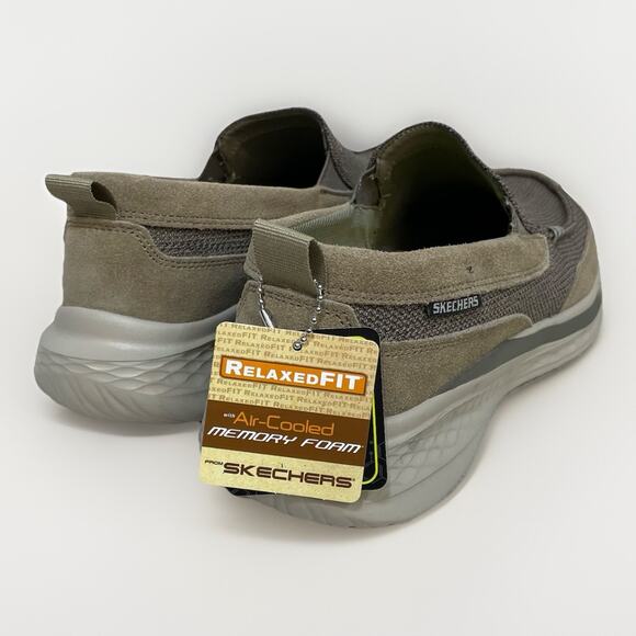 Skechers Relaxed Fit Men Size 10.5 Slade-Munson Light Brown Slip On 205102 New - Picture 6 of 9